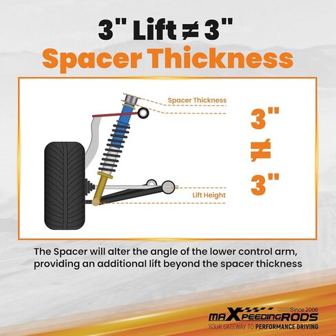3" Front & 2" Rear Leveling Lift Kit for Chevy Colorado/GMC Canyon 2WD/4WD 2015-2022 | Front Strut Spacer, Rear Lift Block, Sway Bar Mounts Spacer in Kuwait