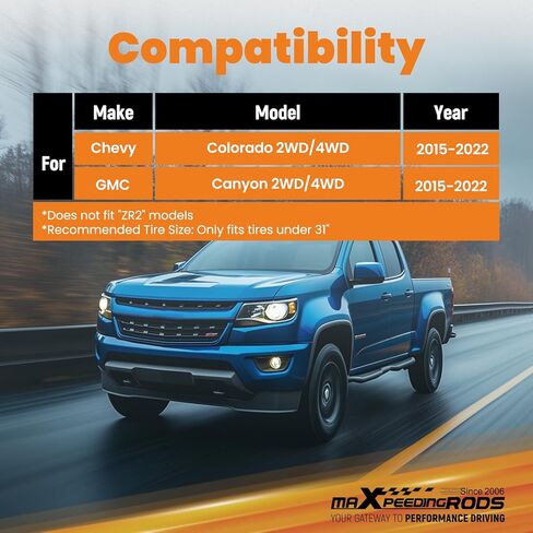 3" Front & 2" Rear Leveling Lift Kit for Chevy Colorado/GMC Canyon 2WD/4WD 2015-2022 | Front Strut Spacer, Rear Lift Block, Sway Bar Mounts Spacer in Kuwait