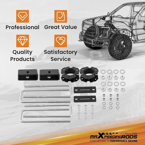 3" Front & 2" Rear Leveling Lift Kit for Chevy Colorado/GMC Canyon 2WD/4WD 2015-2022 | Front Strut Spacer, Rear Lift Block, Sway Bar Mounts Spacer in Kuwait