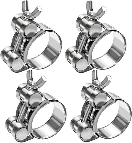 T-bolt Hose Clamps with Handle-304 Stainless Steel Intercooler Pipe Tube Clamp, 17-19mm(0.67-0.75") OD Range Adjustable Heavy Duty Hose Clamp, 4 Pack in Kuwait