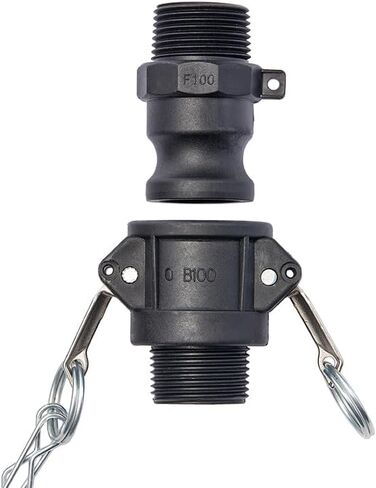 قطعتان من تركيبات Camlock من مادة البولي بروبيلين (1 بوصة الجزء B أنثى مقرنة x نهاية ذكر) تجهيزات خرطوم الكامة والأخدود + 2 قطعة تركيب قفل كامة PP (1 بوصة جزء F ذكر محول x نهاية ذكر) in Saudi Arabia