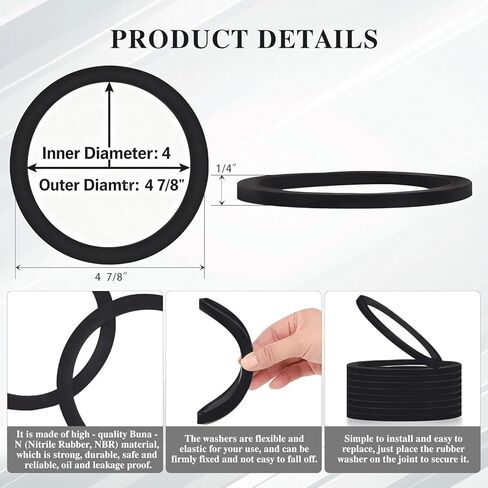حشوات Camlock مقاس 2 بوصة، 5 عبوات - أختام مطاطية Buna-N شديدة التحمل لتركيبات الكامة والأخدود مقاس 2 بوصة - مقاومة للزيوت والمواد الكيميائية لحقائب IBC والري الزراعي ونقل السوائل الصناعية in Kuwait