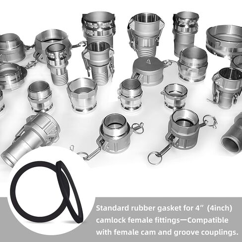 حشوات Camlock مقاس 2 بوصة، 5 عبوات - أختام مطاطية Buna-N شديدة التحمل لتركيبات الكامة والأخدود مقاس 2 بوصة - مقاومة للزيوت والمواد الكيميائية لحقائب IBC والري الزراعي ونقل السوائل الصناعية in Kuwait