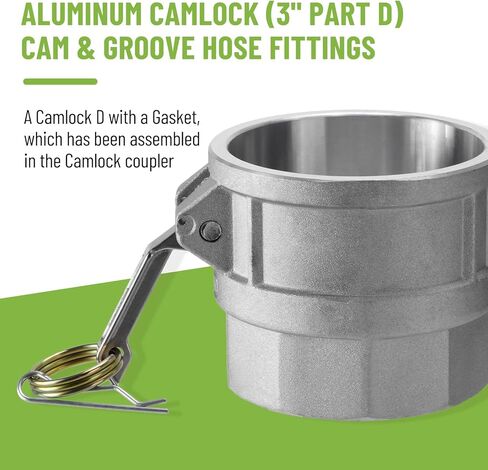 2 PCS Aluminum Camlock 3" Part D Cam and Groove Hose Fittings+2 PCS Type A Cam and Groove Hose Fitting with 2 pcs Gasket fitting (3") in Saudi Arabia