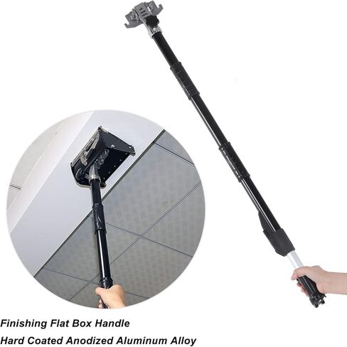 Flat Box Handle, Retractable Flat Box Extension Handle - 3 Levels of Length Adjustment, Any Angle Adjustment, Anodized Aluminum, Wallboard Finishing Box Handle for Wall Painting and Finishing in Kuwait