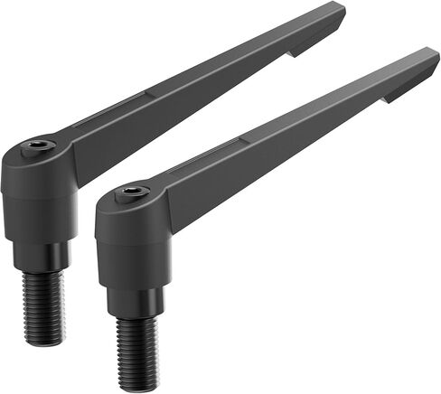 قطعتان من مقابض رافعة التثبيت، خيط ذكر M8 × 80 مم، مقابض مسمار مسمار دوارة قابلة للتعديل سريعة التحرير تنطبق على آلات المخرطة، أسود in Kuwait
