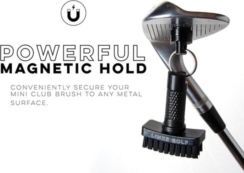 Links Golf – Mini Golf Club Brush, Portable Golf Club Cleaner with Quick-Release Magnet & S-Carabiner Clip, Heavy Duty Nylon Bristles for Golf Bag, Cart and Pants in Kuwait