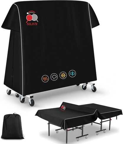 غطاء طاولة PingPong 420D بطانة قطنية من نسيج أكسفورد، طلاء من البولي يوريثين مقاوم للماء، مقاوم للشمس وحماية من جميع الأحوال الجوية، مناسب عالمي للطاولات المسطحة القابلة للطي والداخلية مقاس 9 × 5 أقدام in Kuwait