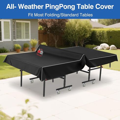 غطاء طاولة PingPong 420D بطانة قطنية من نسيج أكسفورد، طلاء من البولي يوريثين مقاوم للماء، مقاوم للشمس وحماية من جميع الأحوال الجوية، مناسب عالمي للطاولات المسطحة القابلة للطي والداخلية مقاس 9 × 5 أقدام in Kuwait