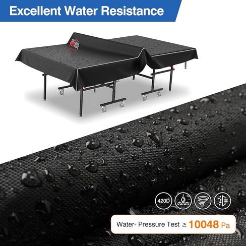 غطاء طاولة PingPong 420D بطانة قطنية من نسيج أكسفورد، طلاء من البولي يوريثين مقاوم للماء، مقاوم للشمس وحماية من جميع الأحوال الجوية، مناسب عالمي للطاولات المسطحة القابلة للطي والداخلية مقاس 9 × 5 أقدام in Kuwait