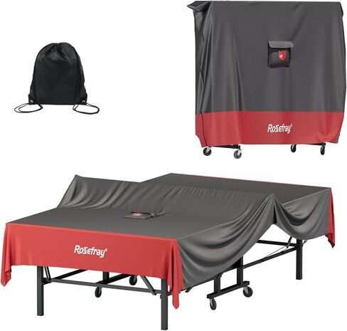 Rosefray Ping Pong Table Cover,420D Waterproof Heavy Duty Table Tennis Table Covers Fits 9 x 5 FT Both Folding & Flat Tables for Indoor Outdoor Use with Paddles Storage Bag in Kuwait