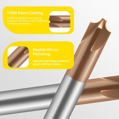 كربيد نصف قطر الزاوية الدائرية الداخلية R نهاية المطاحن 4 فلوت TiSiN المغلفة، لطحن سبائك الفولاذ، الفولاذ المقسى، المعدن. (R4*15*D10*75L*4F) in Kuwait