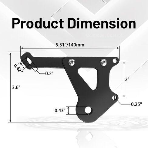 140mm Disc Brake Adapter, Compatible with Razor Dirt Bike MX350,, Aluminum Rear Brake Caliper Mount Bracket Kit for Enhanced Off-Road & Mountain Riding Safety（Black） in Kuwait