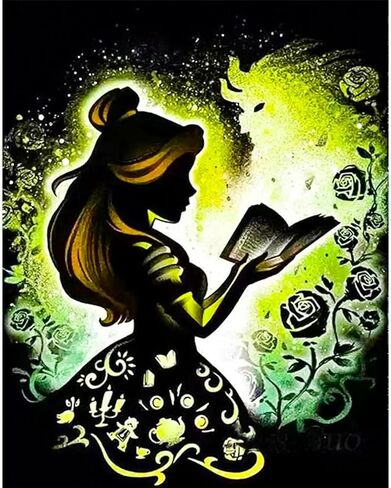 jylmood 2 حزم مجموعات الرسم الأميرة الماس للبالغين 5D مجموعات فن الماس للمبتدئين ، DIY الكامل الحفر الماس الراين مع إكسسوارات أدوات للديكور الجدار المنزل عيد الميلاد 12x16inch in Kuwait