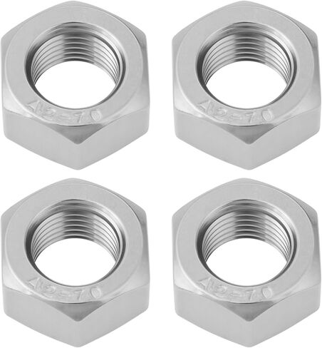 4PCS M12 x 1.25 Stainless Steel Full Nuts Left Hand Thread Compatible with Machinery and Equipment Connections in Kuwait
