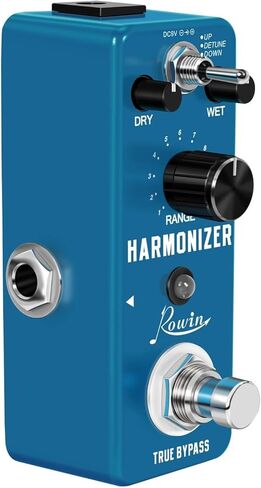 Compact Polyphonic Harmonizer Pitch Shifter Guitar Pedal - Rowin Harmonizer-Pitch with Harmony/Pitch Shift/Detune Modes, True Bypass, Metal Shell for Beginners - ±2 Oct Range & Spacy Chorus Effects in Kuwait
