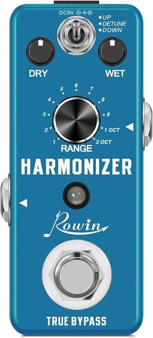 Compact Polyphonic Harmonizer Pitch Shifter Guitar Pedal - Rowin Harmonizer-Pitch with Harmony/Pitch Shift/Detune Modes, True Bypass, Metal Shell for Beginners - ±2 Oct Range & Spacy Chorus Effects in Kuwait