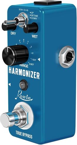 Compact Polyphonic Harmonizer Pitch Shifter Guitar Pedal - Rowin Harmonizer-Pitch with Harmony/Pitch Shift/Detune Modes, True Bypass, Metal Shell for Beginners - ±2 Oct Range & Spacy Chorus Effects in Kuwait