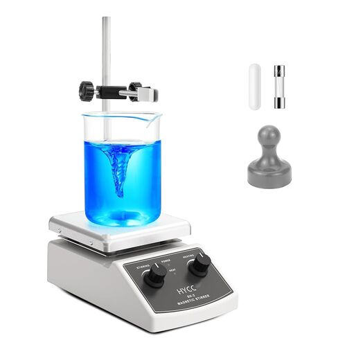 HYCC لوح تسخين مغناطيسي بحد أقصى 520 درجة فهرنهايت، 100-2000 دورة في الدقيقة لوح تسخين مع محرك مغناطيسي، محرك مغناطيسي 2000 مل، شريط تحريك مغناطيسي، مسترد شريط التحريك in Kuwait