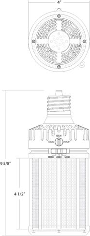 RAB Lighting RAB HIDFA-205S-EX39-8CCT-BYP مصباح LED على شكل قطعة ذرة، 205 وات كحد أقصى، ضبط الطاقة واللون، 120-277 فولت، قاعدة Mogul EX39، درجة حرارة اللون 3000K/4000K/5000K، 30750 لومن كحد أقصى in Kuwait