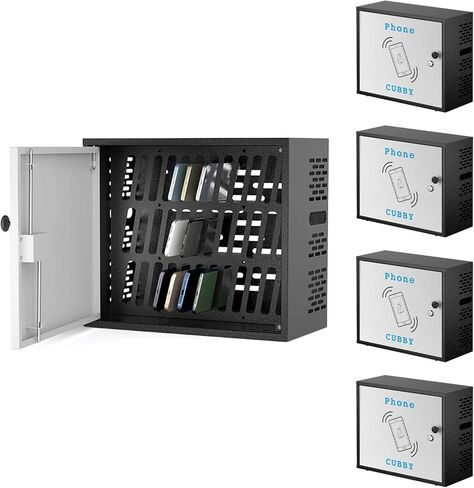 POCHAR Metal Cell Phone Storage Cabinet with Lock 30 Slots Desktop Holder for Classroom and Office,Wall-Mounted Phone Box, Portable Cell Phone Cubby in Saudi Arabia