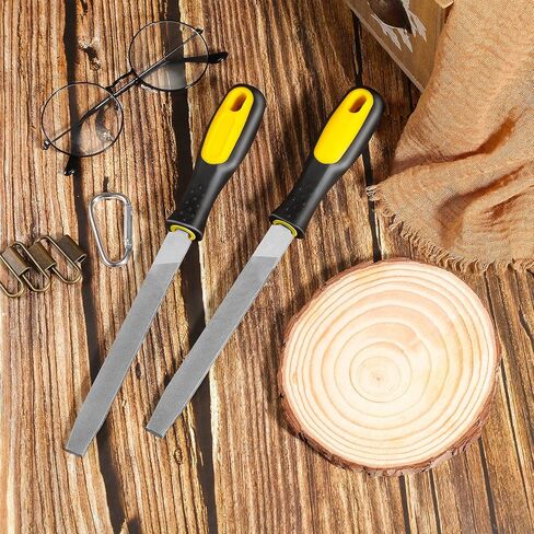 Zhehao 2 Pieces Flat File Metal Axe Sharpener File Steel Rectangular 6 Inch Mill Hand Single Cut Hardened with Handle for Metal Axe Sharpening Extended Use in Saudi Arabia
