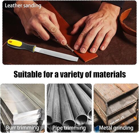 Zhehao 2 Pieces Flat File Metal Axe Sharpener File Steel Rectangular 6 Inch Mill Hand Single Cut Hardened with Handle for Metal Axe Sharpening Extended Use in Saudi Arabia