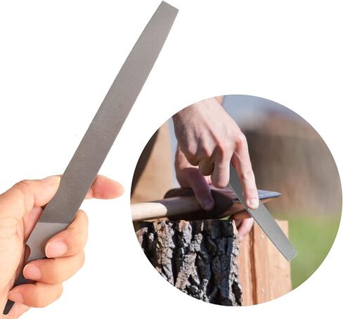 Axe File Sharpener 8-Inch 2PCS Set - Hardened Steel Flat Rectangular Mill/Smooth Cut Files for Sharpening Dull & Blunt Metal Axe Edges in Kuwait