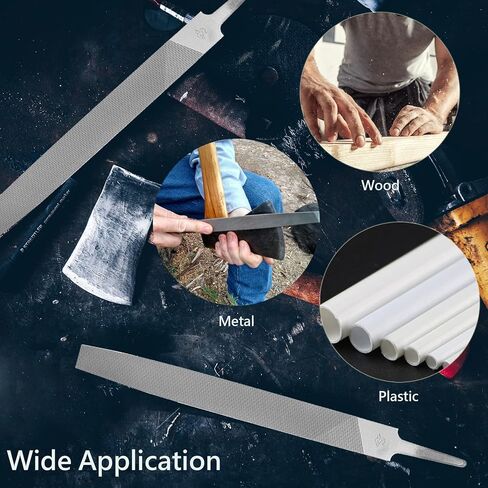 Axe File Sharpener 8-Inch 2PCS Set - Hardened Steel Flat Rectangular Mill/Smooth Cut Files for Sharpening Dull & Blunt Metal Axe Edges in Kuwait