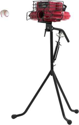 Furlihong 737BH Dual-Wheel Baseball Pitching Machine, Up to 95 MPH, Side-to-Side & Up/Down Angle Adjustment, Curveballs & Fastballs for Pro Players, Coaches, Adults & Youth (Red) in Kuwait