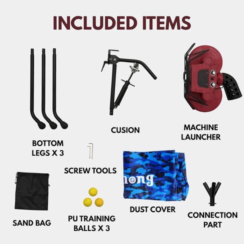 Furlihong 737BH Dual-Wheel Baseball Pitching Machine, Up to 95 MPH, Side-to-Side & Up/Down Angle Adjustment, Curveballs & Fastballs for Pro Players, Coaches, Adults & Youth (Red) in Kuwait