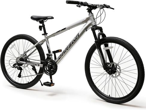 26/27.5 Inch Mountain Bike for Men and Women, Lightweight Aluminum Frame MTB with Dual Disc Brakes & 21-Speed Trigger Shifter, Comfort Foam Seat Adult Bicycle for Trail & Outdoor Riding in Saudi Arabia