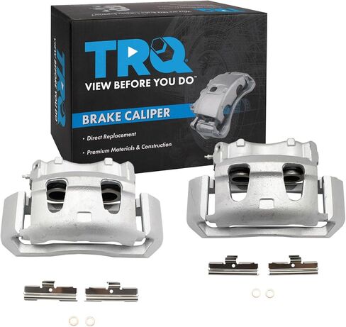 TRQ New Front Disc Brake Caliper with Bracket & Hardware Pair for Ford Truck Van in Saudi Arabia