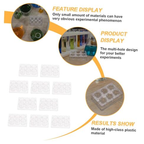Alipis 10pcs Clear Plastic Reaction Plates Experiment Board for Chemical Reactions for Educational Use and Comparative Experiments in Saudi Arabia