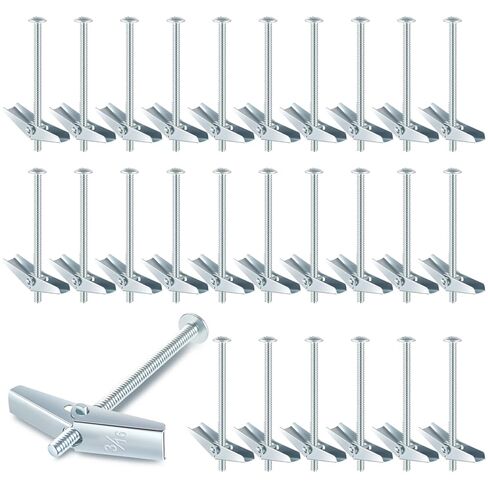 100 Pcs 3/16" x 3" Toggle Bolts Butterfly Screws Anchors Heavy Duty Wall Anchors for Drywall with Wing Nuts for Hanging Heavy Objects on Drywall in Saudi Arabia