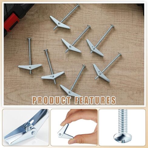 100 Pcs 3/16" x 3" Toggle Bolts Butterfly Screws Anchors Heavy Duty Wall Anchors for Drywall with Wing Nuts for Hanging Heavy Objects on Drywall in Saudi Arabia