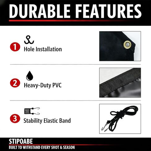 هدف إطلاق النار لاكروس - شبكة PVC عالية الدقة مقاس 6 × 6 أقدام مع 9 مناطق وحبال بنجي للتدريب في الفناء الخلفي - تصميم محمول قابل للطي، هدية للأولاد والبنات والشباب والمدربين in Kuwait