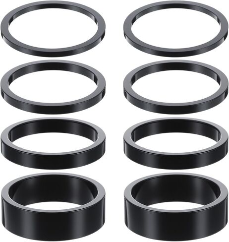 8 Pcs Bicycle Headset Spacer, Aluminum Alloy Bike Headset Stem Spacers Threadless Fork Washer Fit for 1 1/8-Inch Stem (2mm 3mm 5mm 10mm) in Saudi Arabia