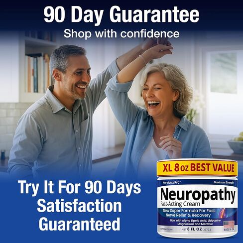 Neuropathy Nerve Relief Cream – Extra Large 8 oz – Maximum Strength for Feet Hands Legs Toes Back – Natural Ingredients Arnica Aloe Vera MSM Vitamins – Fast-Acting Soothing Relief – Super Value 8 oz in Kuwait