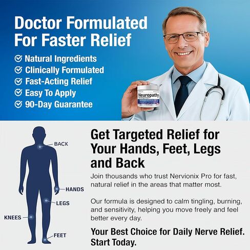 Neuropathy Nerve Relief Cream – Extra Large 8 oz – Maximum Strength for Feet Hands Legs Toes Back – Natural Ingredients Arnica Aloe Vera MSM Vitamins – Fast-Acting Soothing Relief – Super Value 8 oz in Kuwait