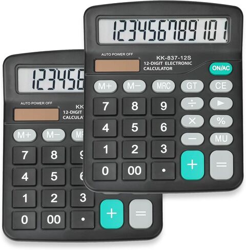 6 Pack Calculator Bulk, 12 Digits Calculators Desktop with Large LCD Display and Sensitive Butto, Solar and Battery Dual Power, Desk Calculator for Office, School, Home in Kuwait