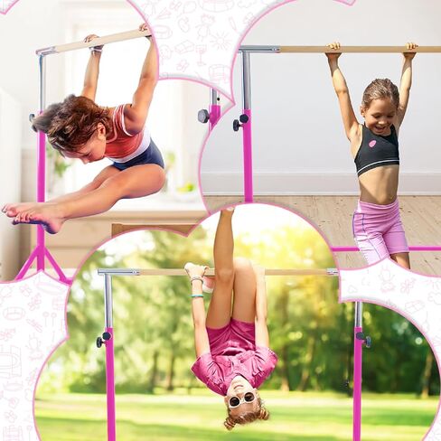 Kangaroo Hoppers Gymnastics Bar Set for Home Gym Exercise, 4×8 FT Gymnastics Mat and Octagon Tumble or Incline Wedge Cheese Mat for Kids Tumbling, Skill Training in Saudi Arabia