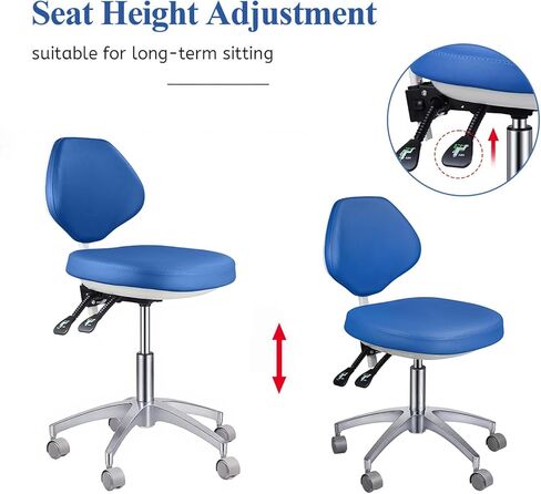 REEHUT Dental Medical Chair Doctor's Stool Adjustable Mobile Chair Micro Fiber Leather in Kuwait