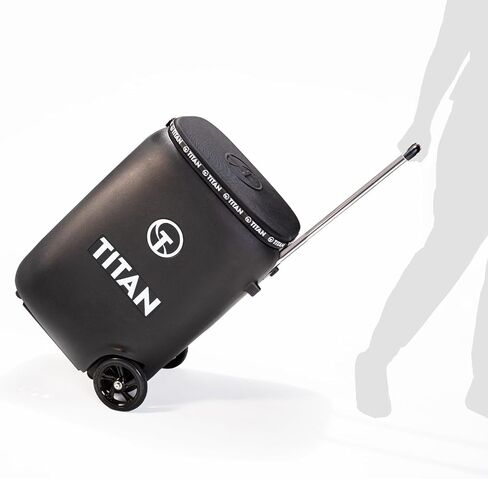 آلة كرات التنس Titan ONE بسعة 130 كرة وتذبذب داخلي | جهاز تحكم عن بعد عبر تطبيق مجاني، سرعة 80 ميلاً في الساعة، محمول بمقبض عربة وعجلات in Kuwait