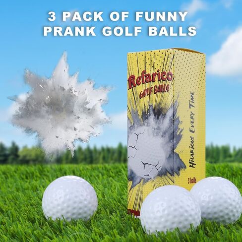 كرات الجولف المتفجرة، 3 عبوات من كرات المقالب - تنفجر عند التأثير، كرات جولف مضحكة صادمة، هدايا لعب الجولف، هدايا الفيل الأبيض للبالغين in Kuwait