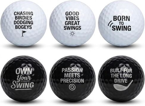 Thorza Inspirational Golf Balls – Fun & Motivational Quote Golf Ball Set (6 Pack), Unique Golf Gift for Men, Dad & Golf Lovers in Kuwait