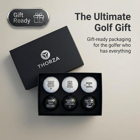 Thorza Inspirational Golf Balls – Fun & Motivational Quote Golf Ball Set (6 Pack), Unique Golf Gift for Men, Dad & Golf Lovers in Kuwait