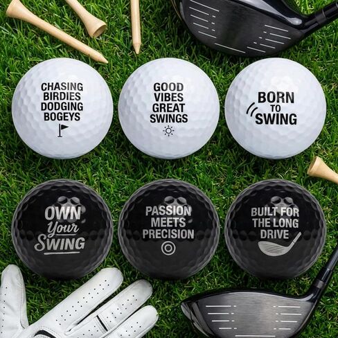 Thorza Inspirational Golf Balls – Fun & Motivational Quote Golf Ball Set (6 Pack), Unique Golf Gift for Men, Dad & Golf Lovers in Kuwait