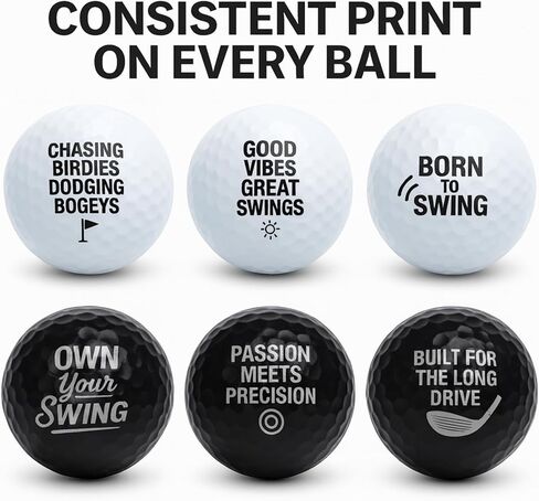 Thorza Inspirational Golf Balls – Fun & Motivational Quote Golf Ball Set (6 Pack), Unique Golf Gift for Men, Dad & Golf Lovers in Kuwait
