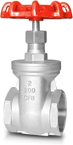 2" NPT Stainless Steel Gate Valve, Heavy Duty Female x Female Thread Manual Rotary Sluice Valve with Wheel Handle for Water, Oil, Gas, Industrial Plumbing, and HVAC Systems (2", DN50) in Kuwait